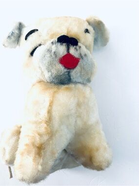 Vintage Cream Dog Plush A Master Industries Stuffed Animal